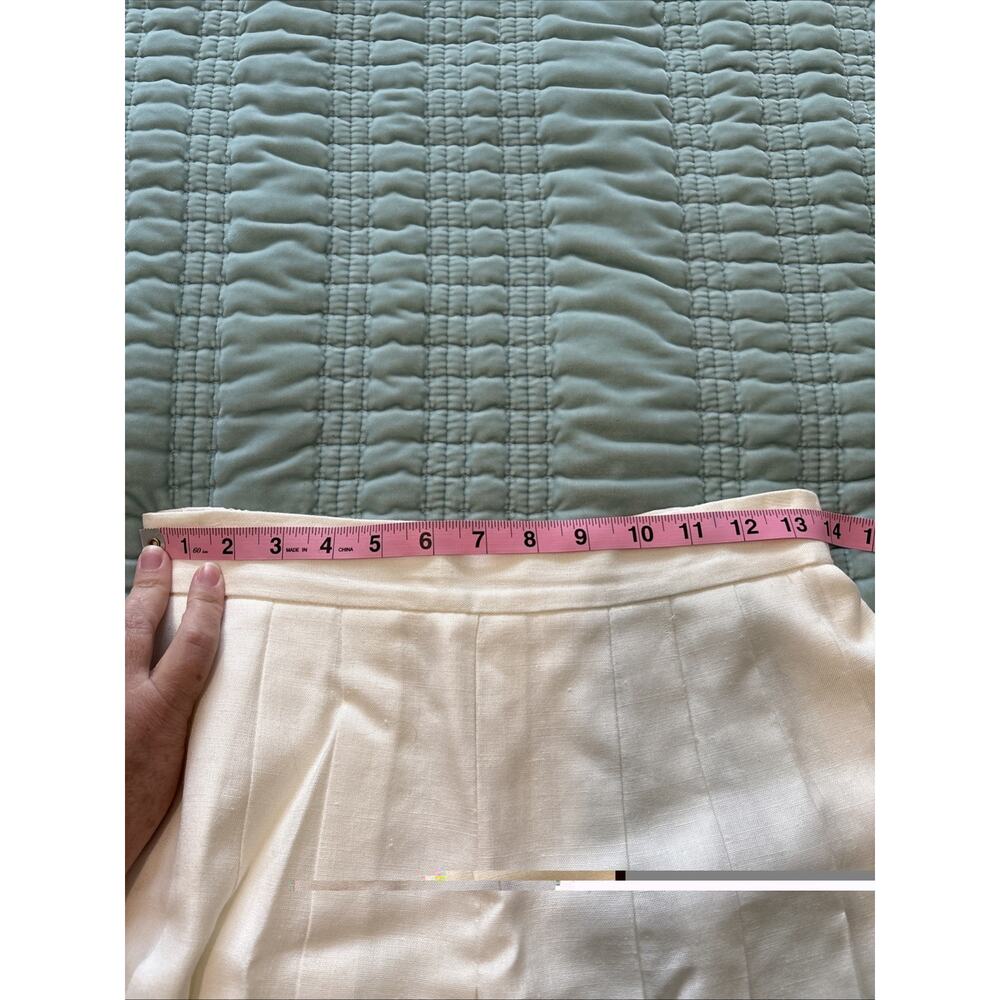 Talbots 10P Cream Vintage Pleated Skirt Tea Length EUC Businesswoman, Formal - Picture 12 of 15